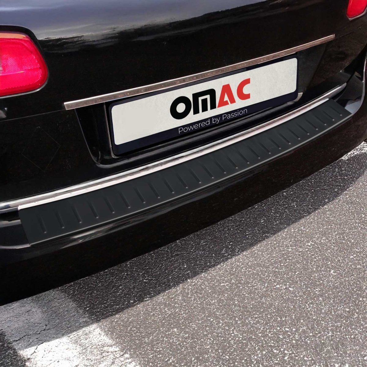 Volkswagen Passat Rear Bumper Sill Cover - Omac - S.Steel - Brushed Dark - '05-'10